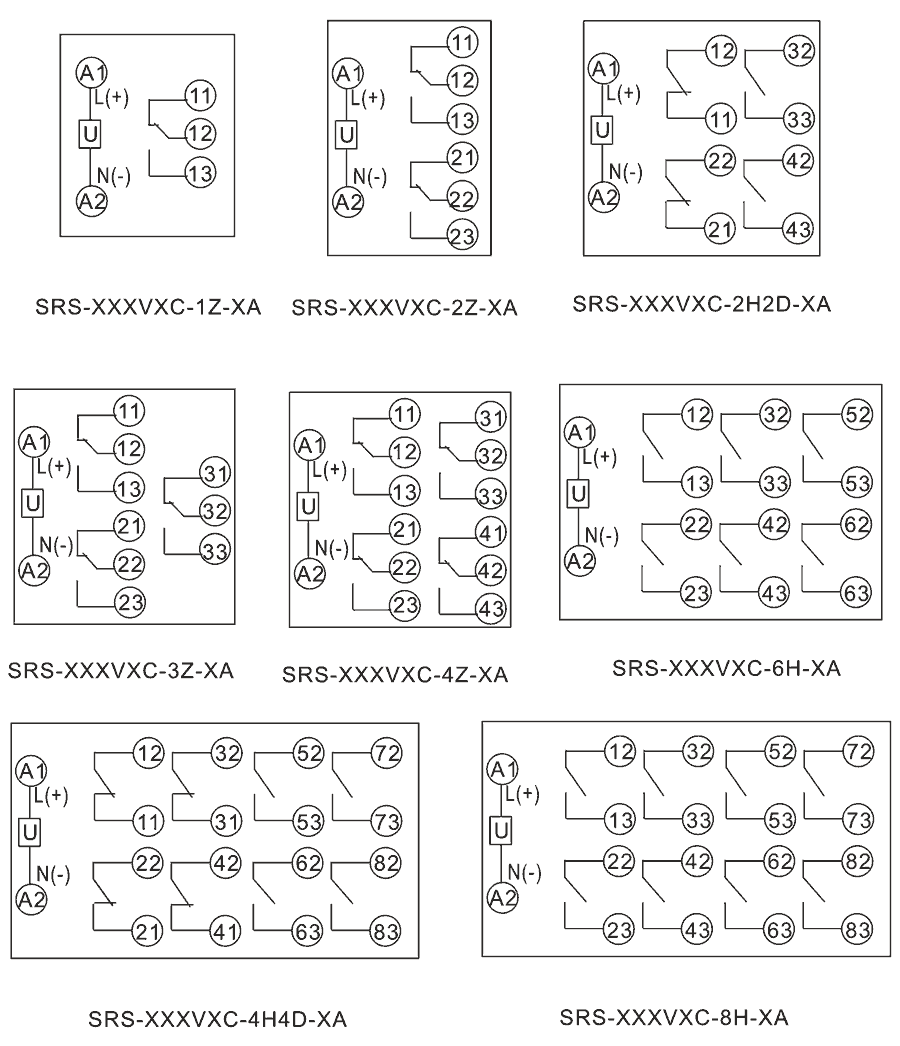 SRS-24VAC-4H4D-10A内部接线图
