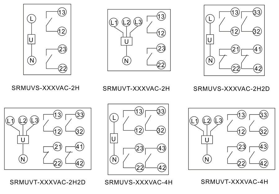 SRMUVT-110VAC-4H内部接线图